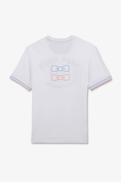 White Short-Sleeved T-Shirt With Embossed Logo_E24MAITC0043_BC_05