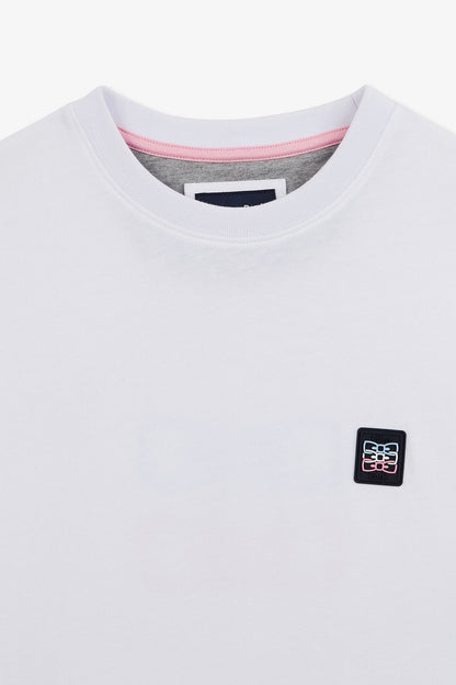 White Short-Sleeved T-Shirt With Embossed Logo_E24MAITC0043_BC_06