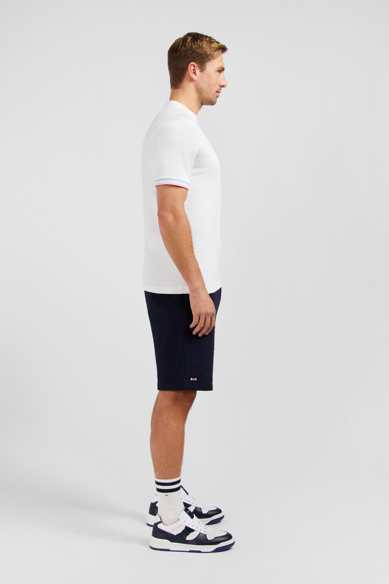 White Short-Sleeved T-Shirt With Embossed Logo_E24MAITC0043_BC_08