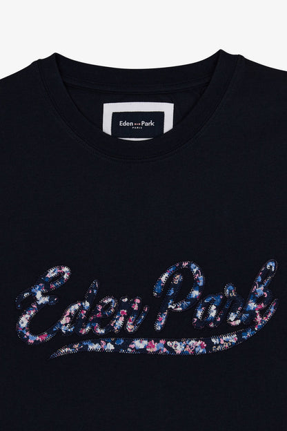 Dark Blue T Shirt With Eden Park Lettering_E24Maitc0046_Blf_06