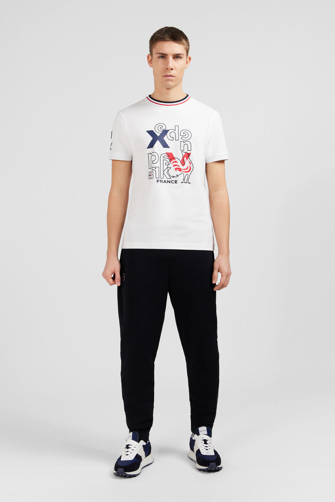 XV De France White Printed Short-Sleeved T-Shirt_E24MAITC0057_BC_01