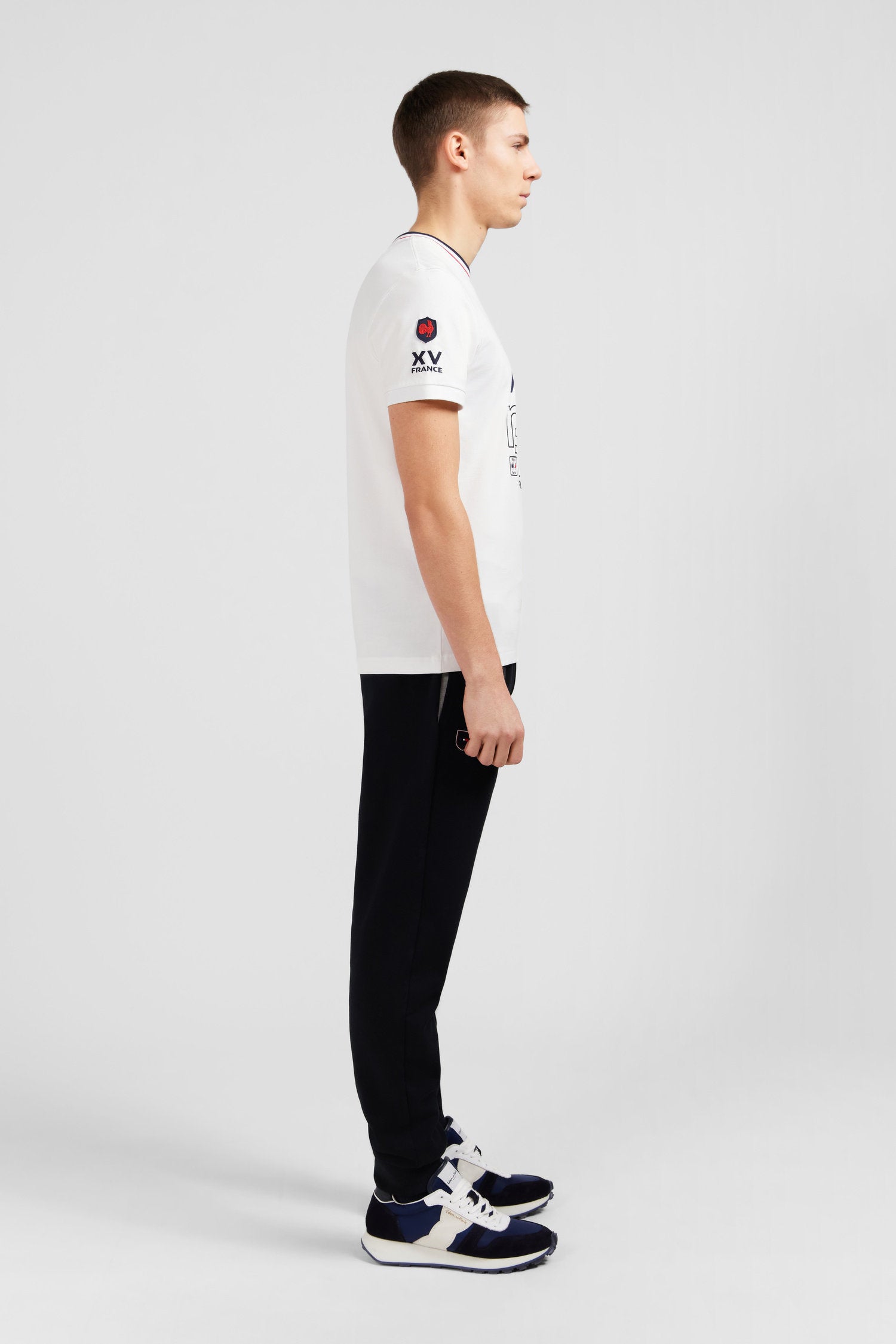 XV De France White Printed Short-Sleeved T-Shirt_E24MAITC0057_BC_04