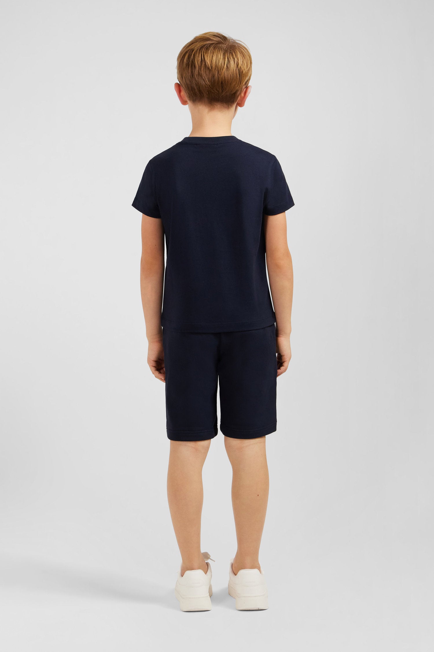 Navy Embossed Eden Park T-Shirt In Cotton Jersey_E24MAITC0062_BLF_03