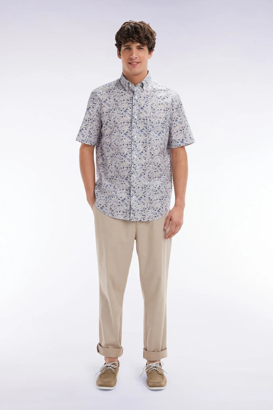 Eden Park_Elastic Chinos in Beige Stretch Cotton - Lyocell Blend_E25BASPA0024_BEM7_01