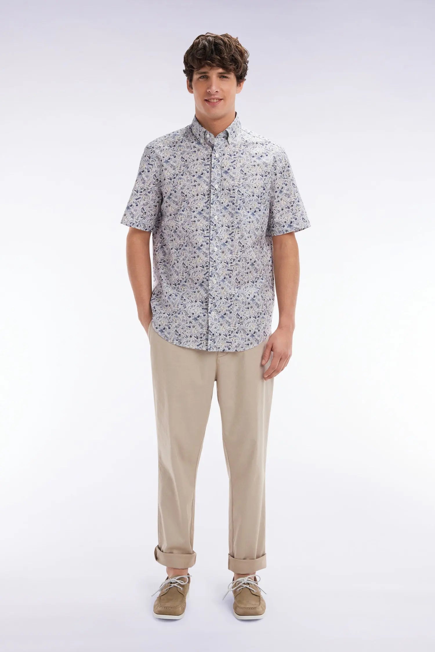 Eden Park_Elastic Chinos in Beige Stretch Cotton - Lyocell Blend_E25BASPA0024_BEM7_01