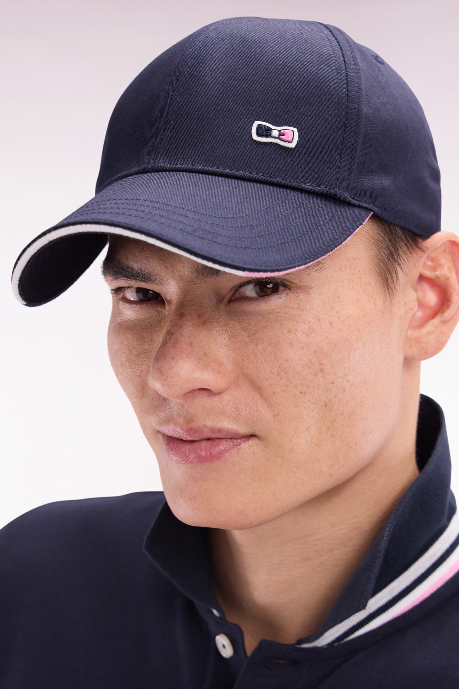 Eden Park_Navy Cotton Twill Cap with Piped Visor_E25CHACA0011_BLF_01