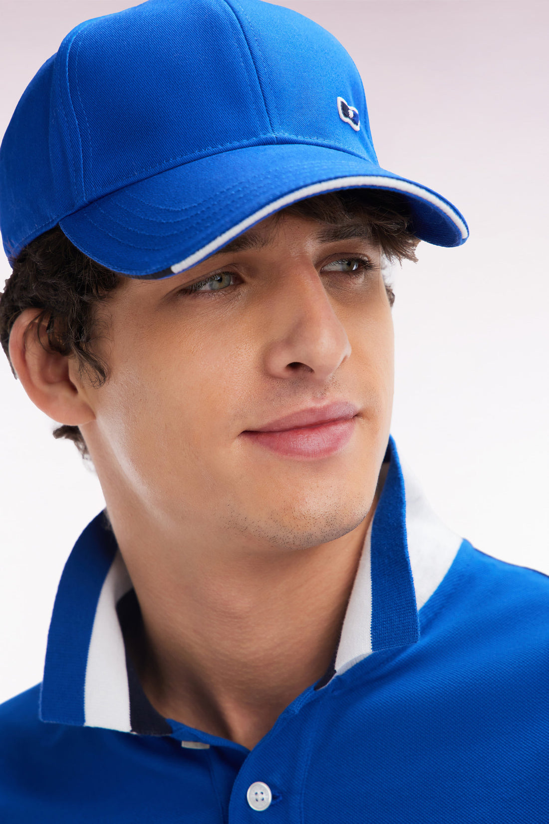 Eden Park_Blue Cotton Twill Cap with Piped Visor_E25CHACA0011_BLM33_01