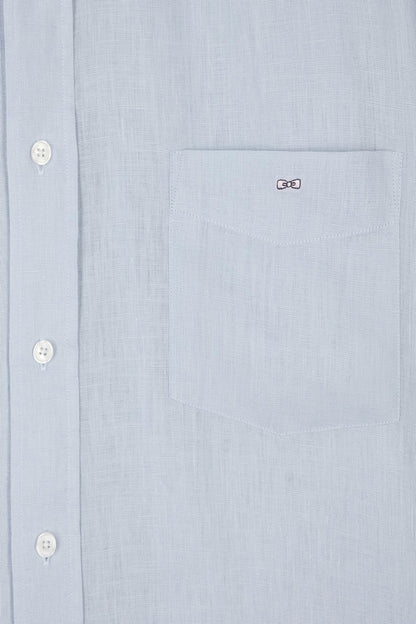 Eden Park_Straight-Fit Light Grey Linen Shirt_E25CHECL0005_BLC6_05