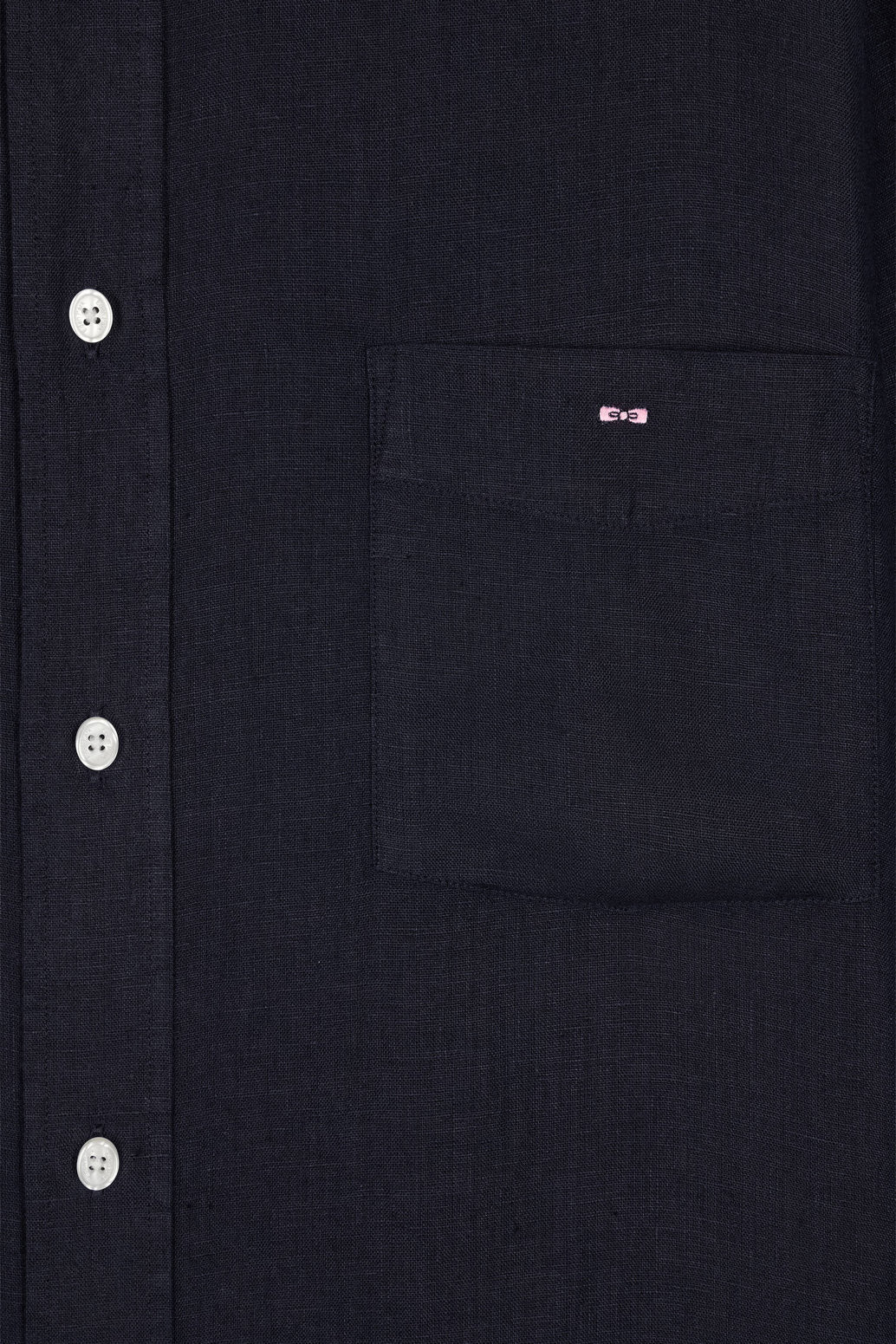 Eden Park_Straight-Fit Navy Linen Shirt_E25CHECL0005_BLF_05