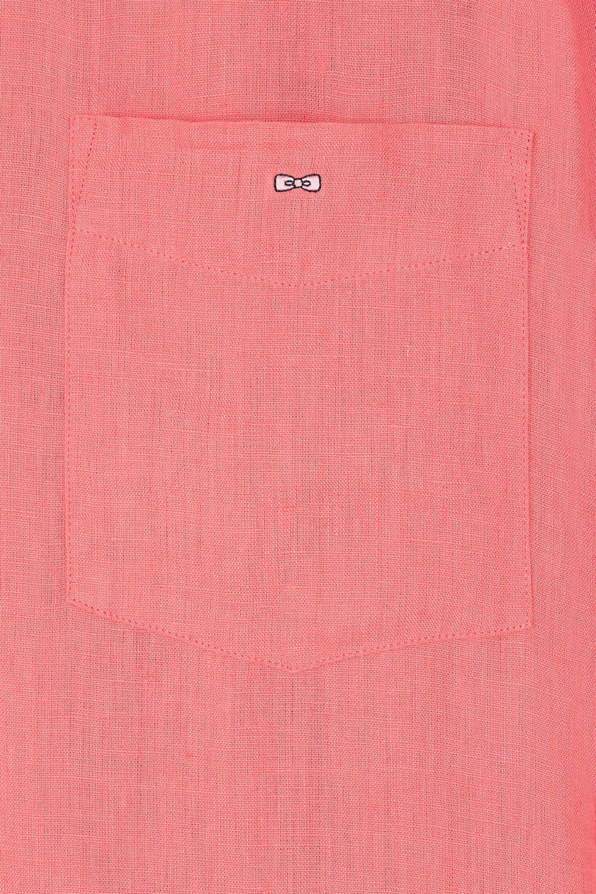 Eden Park_Straight-Fit Salmon Linen Shirt_E25CHECL0005_ROF3_05