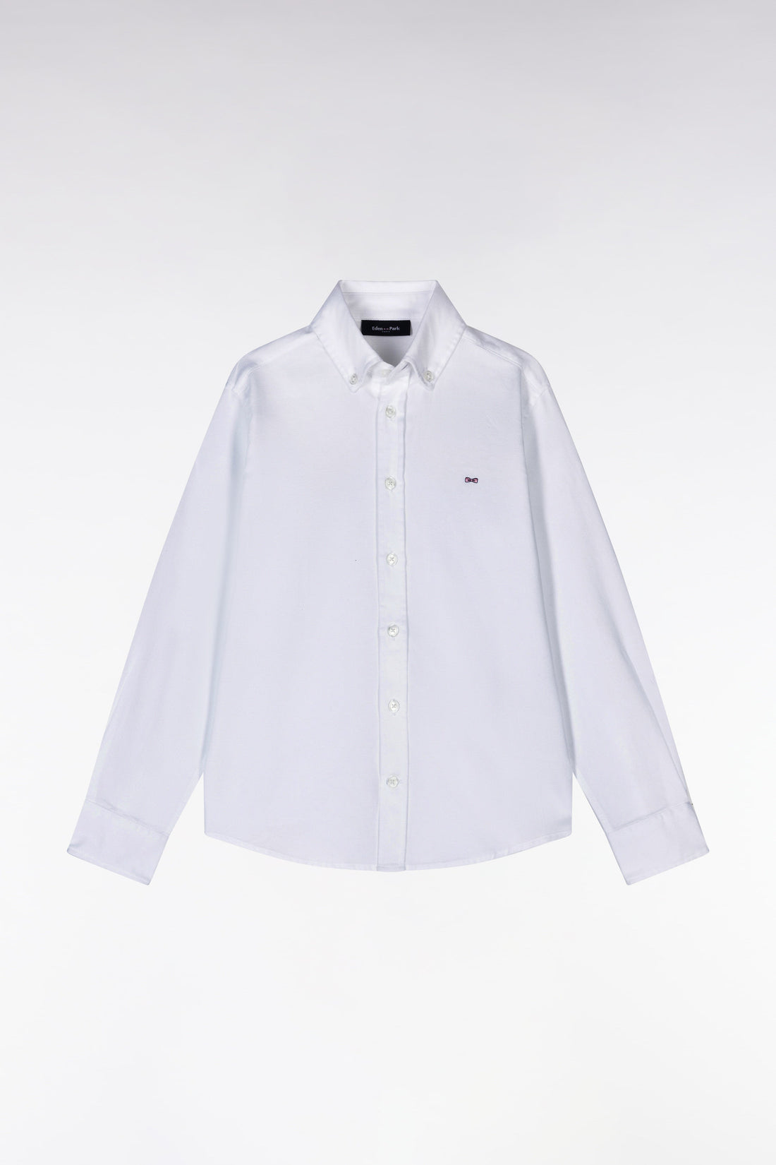 Eden Park_Straight-Fit White Cotton Poplin Shirt_E25CHECL0033_BC_01
