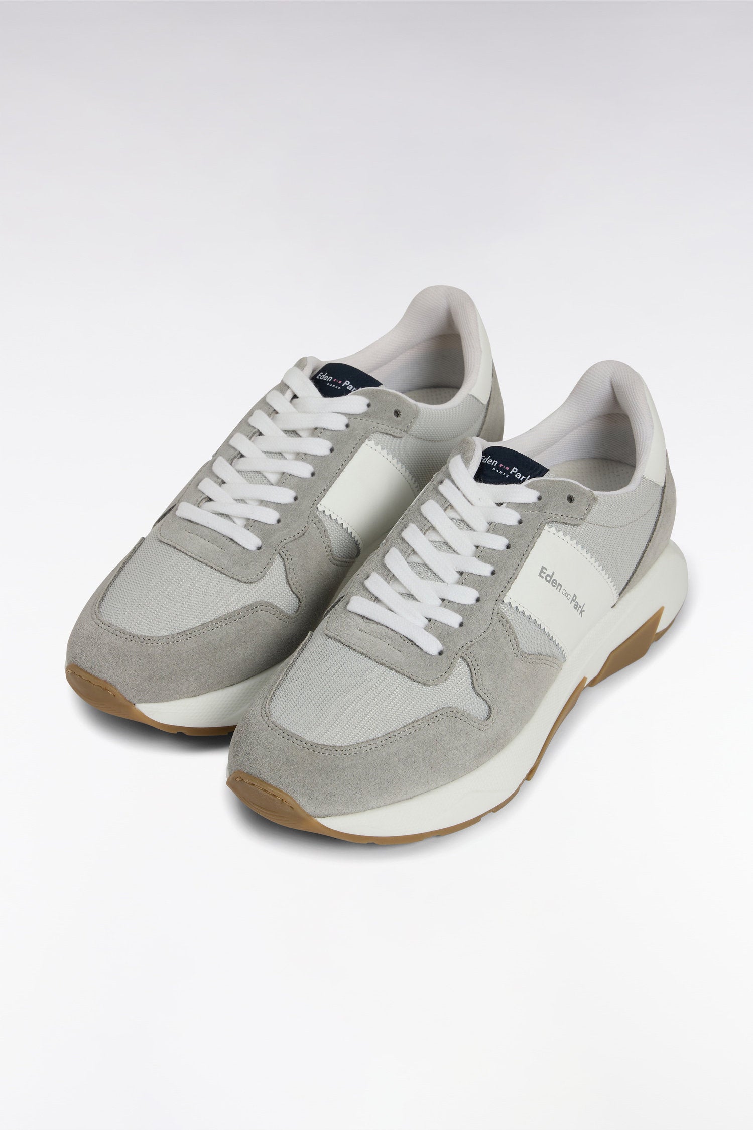 Eden Park_Multi-Material Sneakers in Grey Leather_E25CHSTE0009_GRM5_02