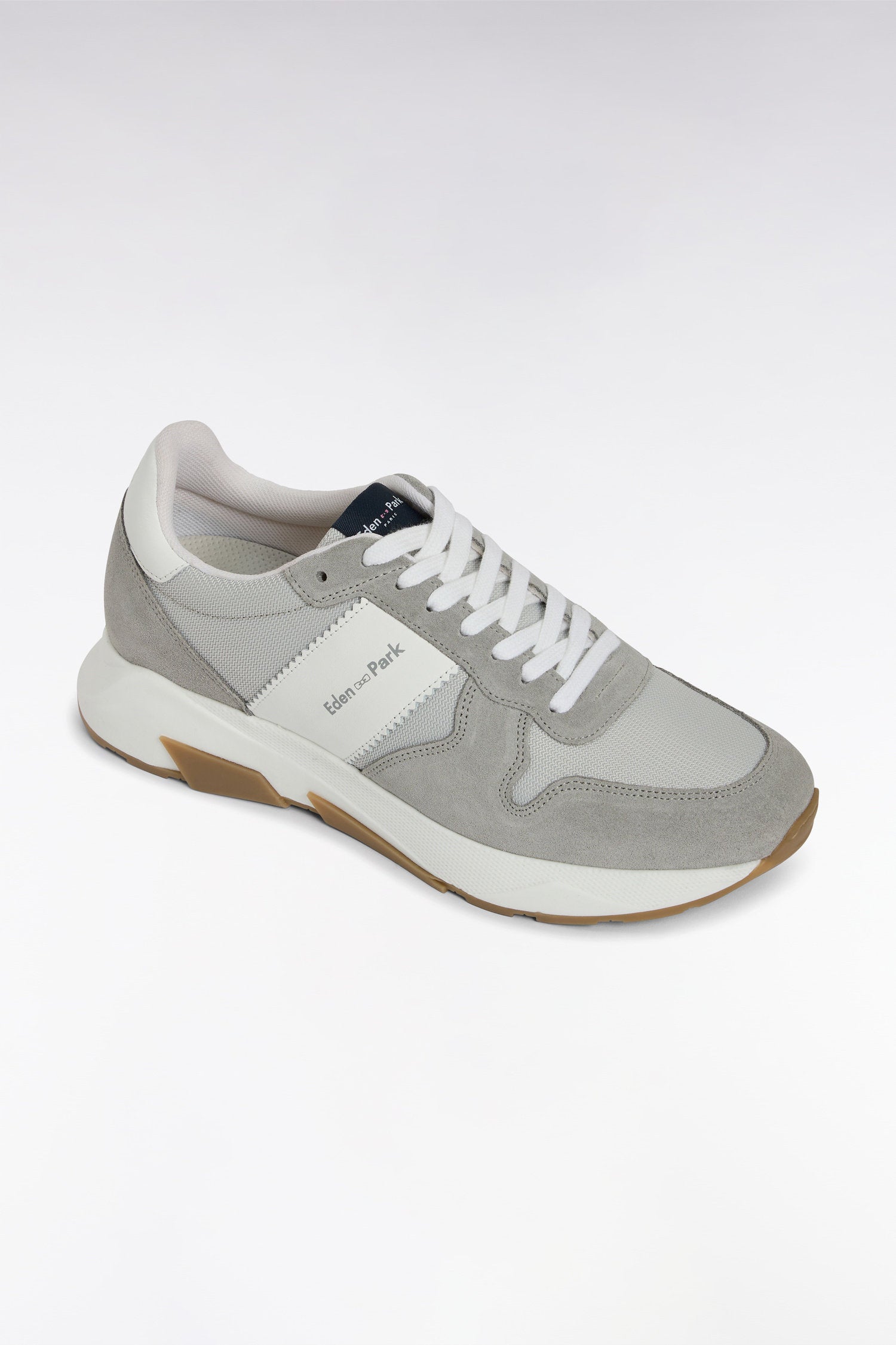 Eden Park_Multi-Material Sneakers in Grey Leather_E25CHSTE0009_GRM5_03
