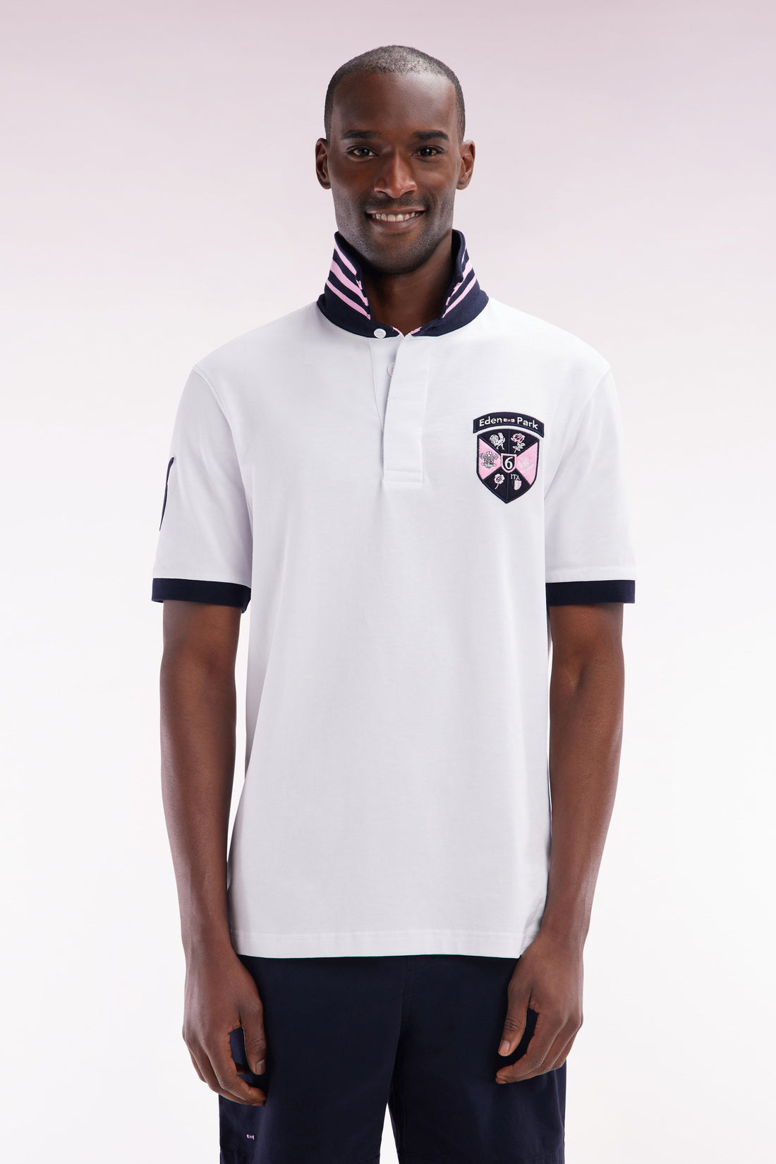 Eden Park_6 Nations Straight-Fit White Short-Sleeved Rugby Shirt_E25MAIMC0025_BC_01