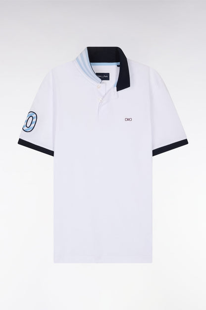Eden Park_Straight-Fit Short-Sleeved Polo Shirt in White Cotton PiquŽ with 10 Sleeves Embroidery_E25MAIPC0031_BC_02