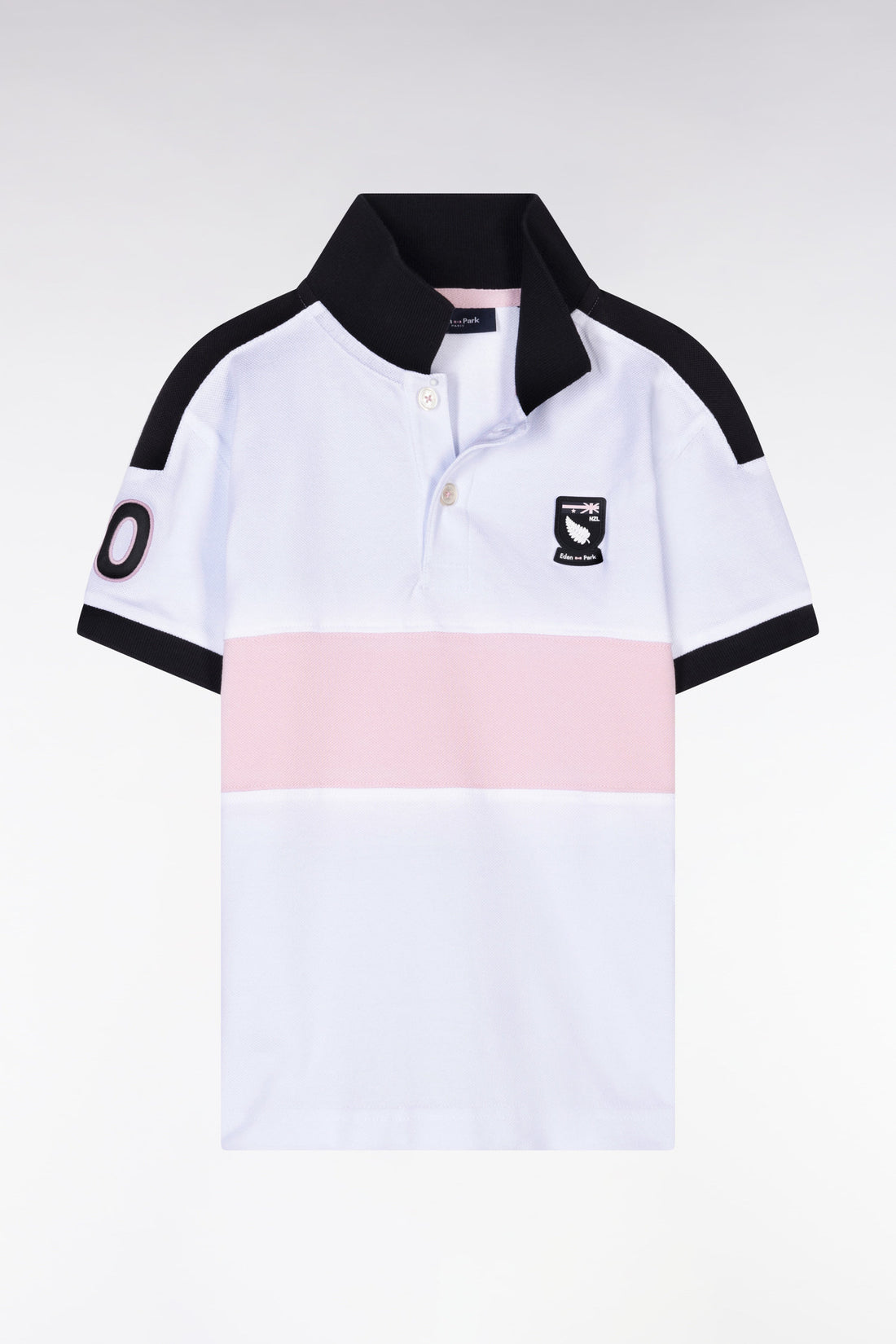 Eden Park_Straight-Fit New Zealand Polo Shirt in White and Pink Cotton PiquŽ_E25MAIPC0050_BC_01