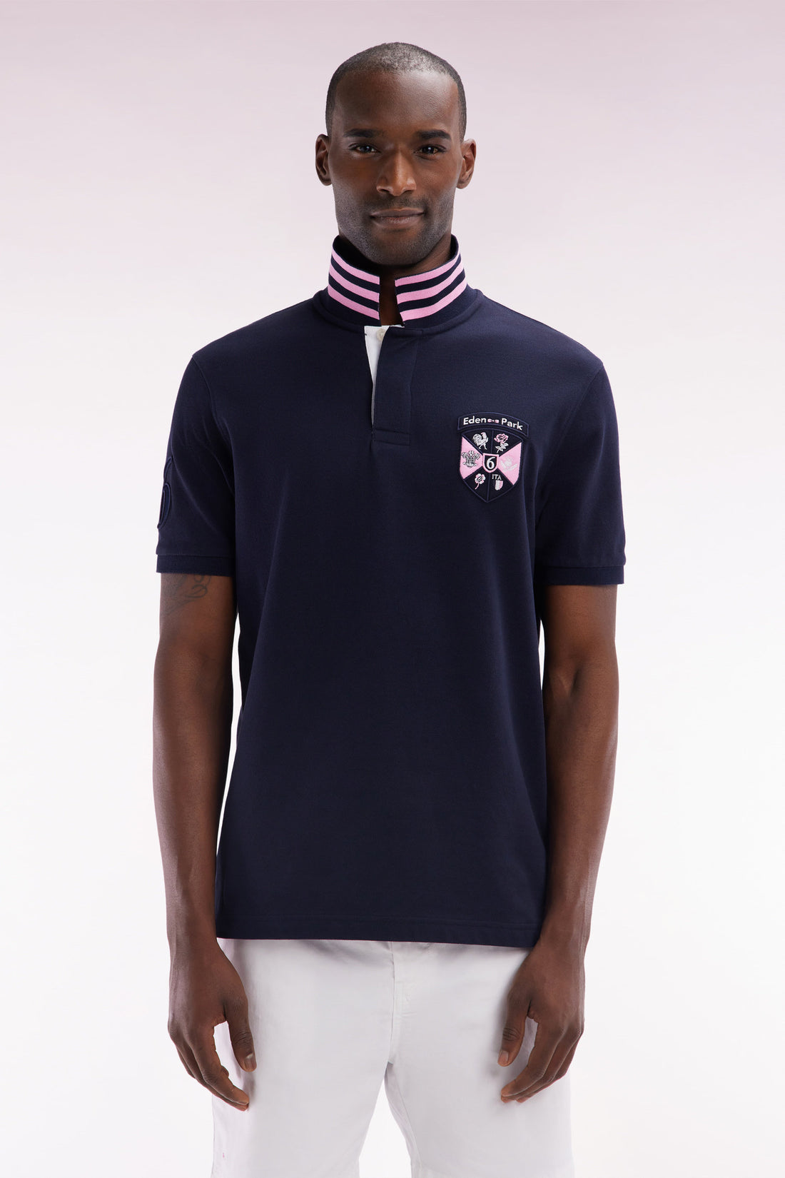 Eden Park_Straight-Fit 6 Nations Short-Sleeved Polo Shirt in Navy Cotton PiquŽ_E25MAIPC0062_BLF_01