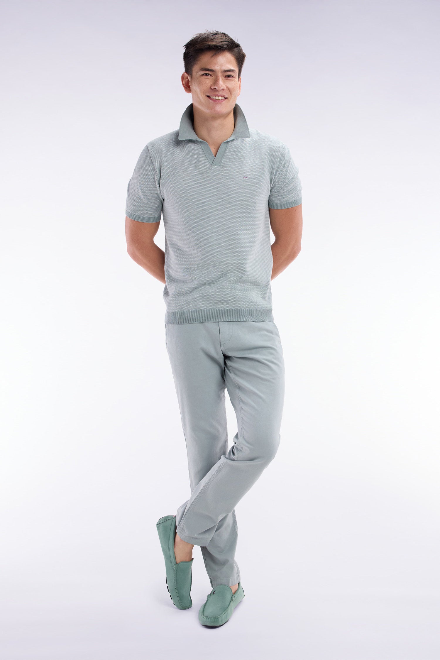 Eden Park_Straight-Cut Light Grey Cotton Polo Neck Jumper_E25MAIPU0014_GRM26_03