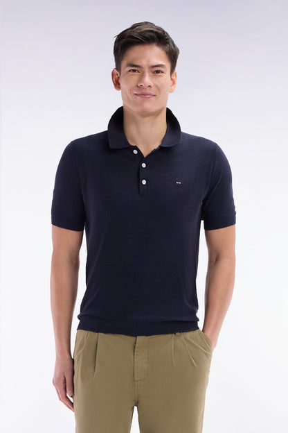 Eden Park_Straight-Fit Sleeveless Navy Polo Collar Jumper_E25MAIPU0025_BLF_01