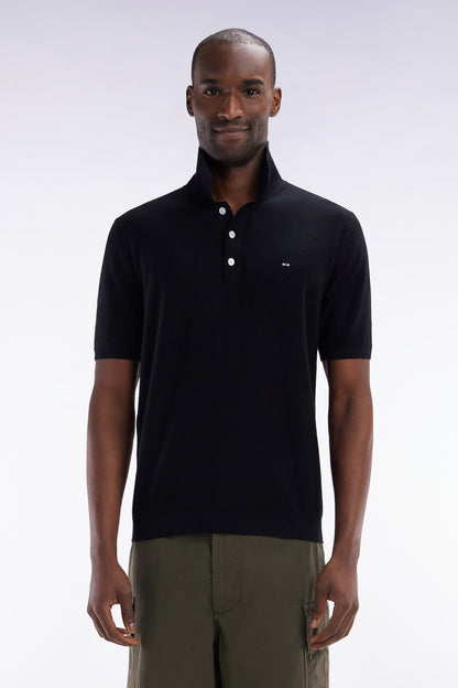 Eden Park_Straight-Fit Sleeveless Black Polo Collar Jumper_E25MAIPU0025_NO_01