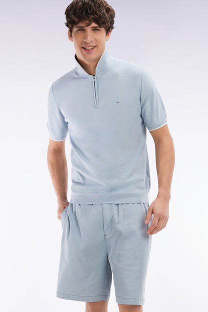 Eden Park_Straight-Fit Sky Blue Polo Neck Jumper in Organic Cotton and Cashmere Blend_E25MAIPU0029_BLC25_03
