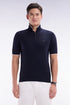 Eden Park_Straight-Fit Navy Polo Neck Jumper in Organic Cotton and Cashmere Blend_E25MAIPU0029_BLF_01