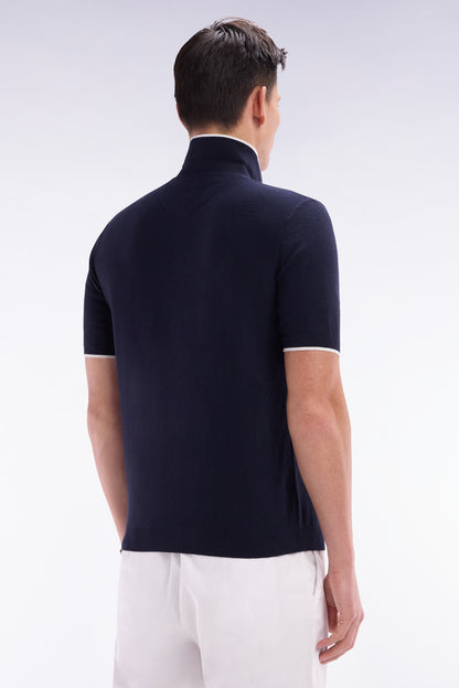 Eden Park_Straight-Fit Navy Polo Neck Jumper in Organic Cotton and Cashmere Blend_E25MAIPU0029_BLF_04