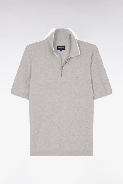 Eden Park_Straight-Fit Grey Polo Neck Jumper in Organic Cotton and Cashmere Blend_E25MAIPU0029_GRC10_02