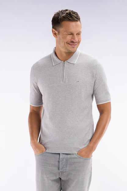Eden Park_Straight-Fit Grey Polo Neck Jumper in Organic Cotton and Cashmere Blend_E25MAIPU0029_GRC10_03