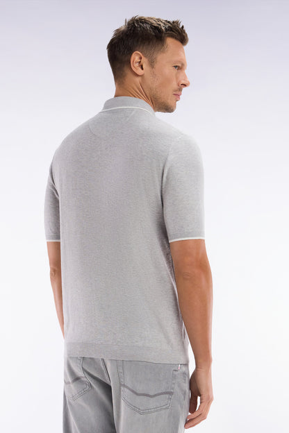 Eden Park_Straight-Fit Grey Polo Neck Jumper in Organic Cotton and Cashmere Blend_E25MAIPU0029_GRC10_04