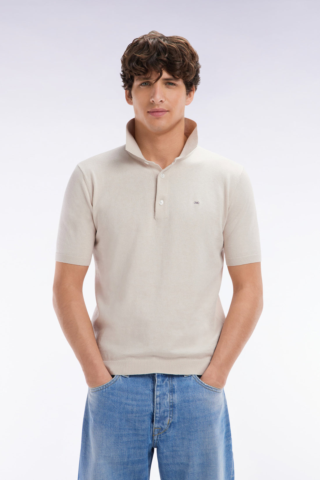 Eden Park_Straight-Fit Beige Cotton-Silk-Blend Polo Neck Jumper_E25MAIPU0036_BEM7_01