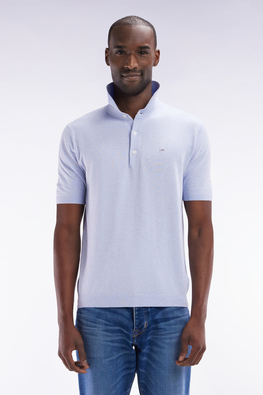 Eden Park_Straight-Fit Light Grey Cotton-Silk-Blend Polo Neck Jumper_E25MAIPU0036_BLC6_01