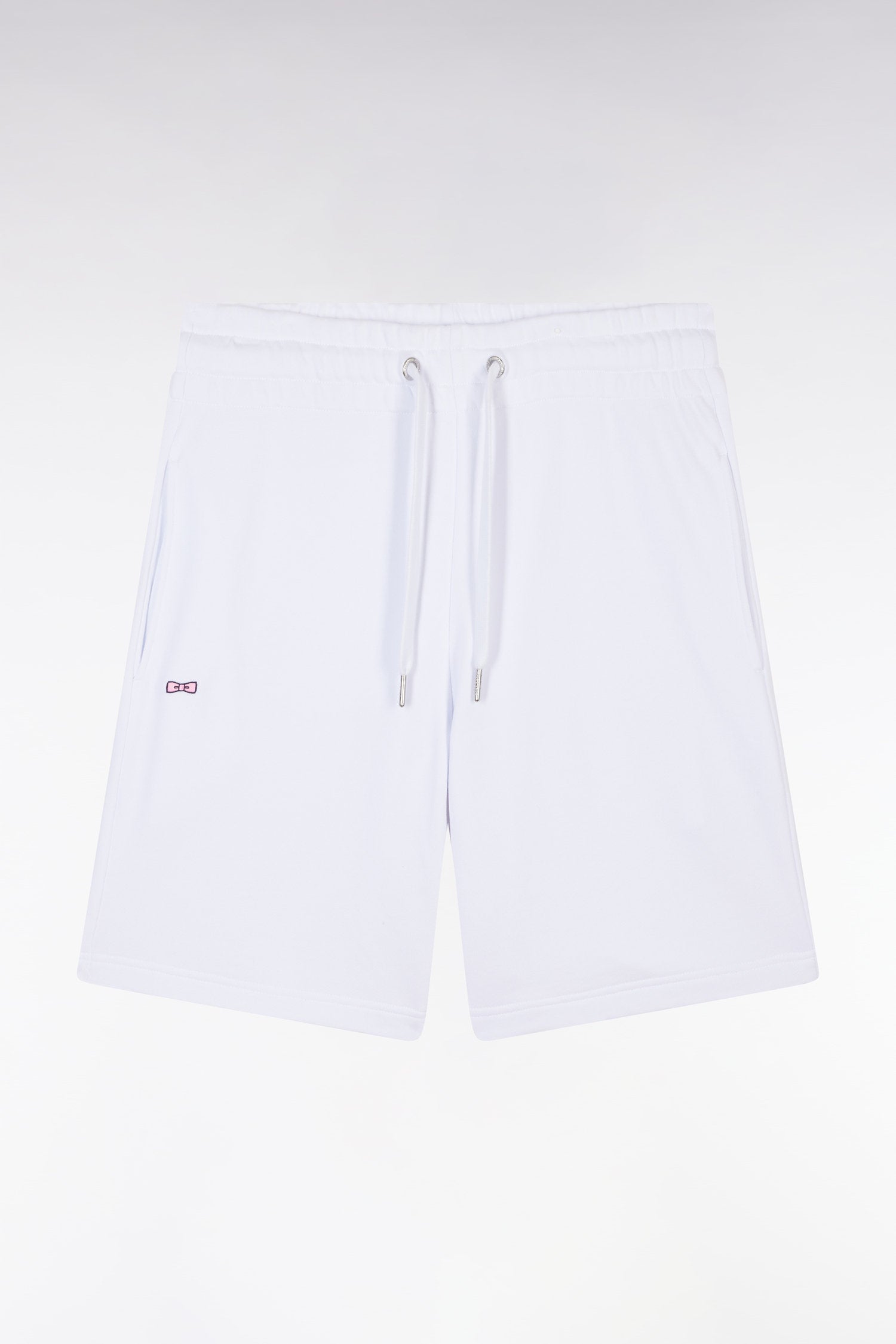 Eden Park_Straight-Fit White Cotton Fleece Shorts_E25MAISH0001_BC_02