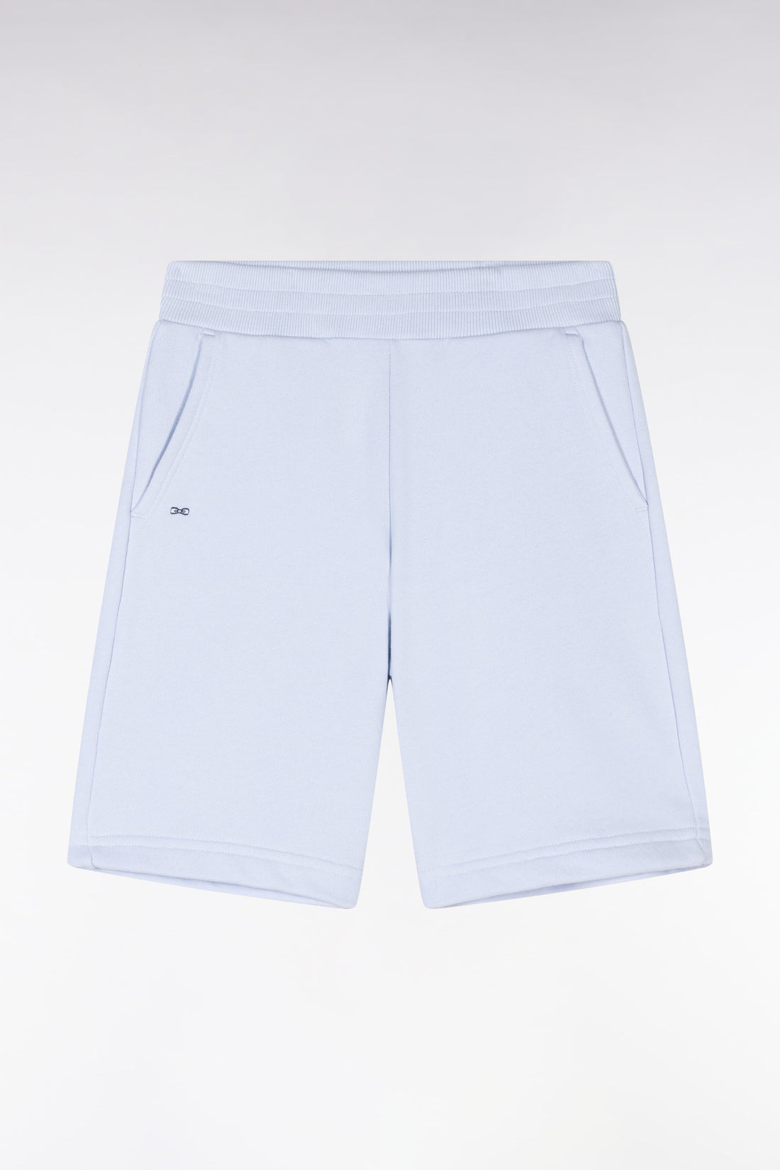 Eden Park_Straight-Fit Sky Blue Cotton Fleece Shorts_E25MAISH0015_BLC25_01