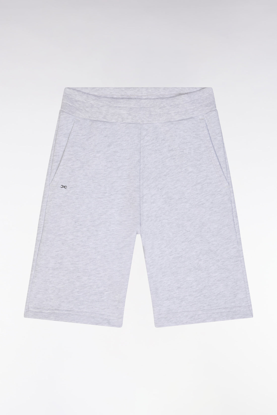 Eden Park_Straight-Fit Grey Cotton Fleece Shorts_E25MAISH0015_GRC10_01