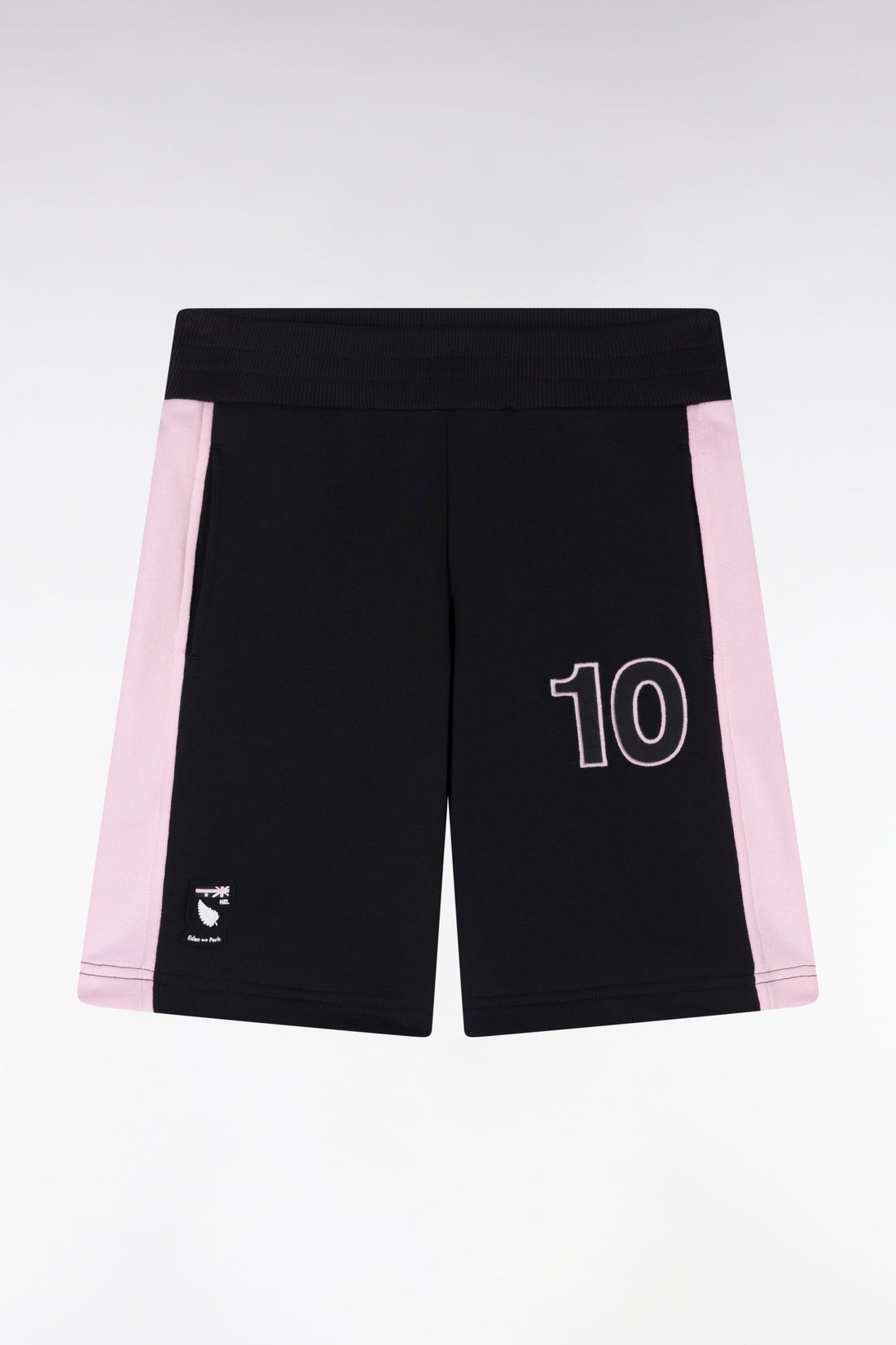 Eden Park_Straight-Fit New Zealand Shorts in Black Cotton Fleece_E25MAISH0016_NO_01