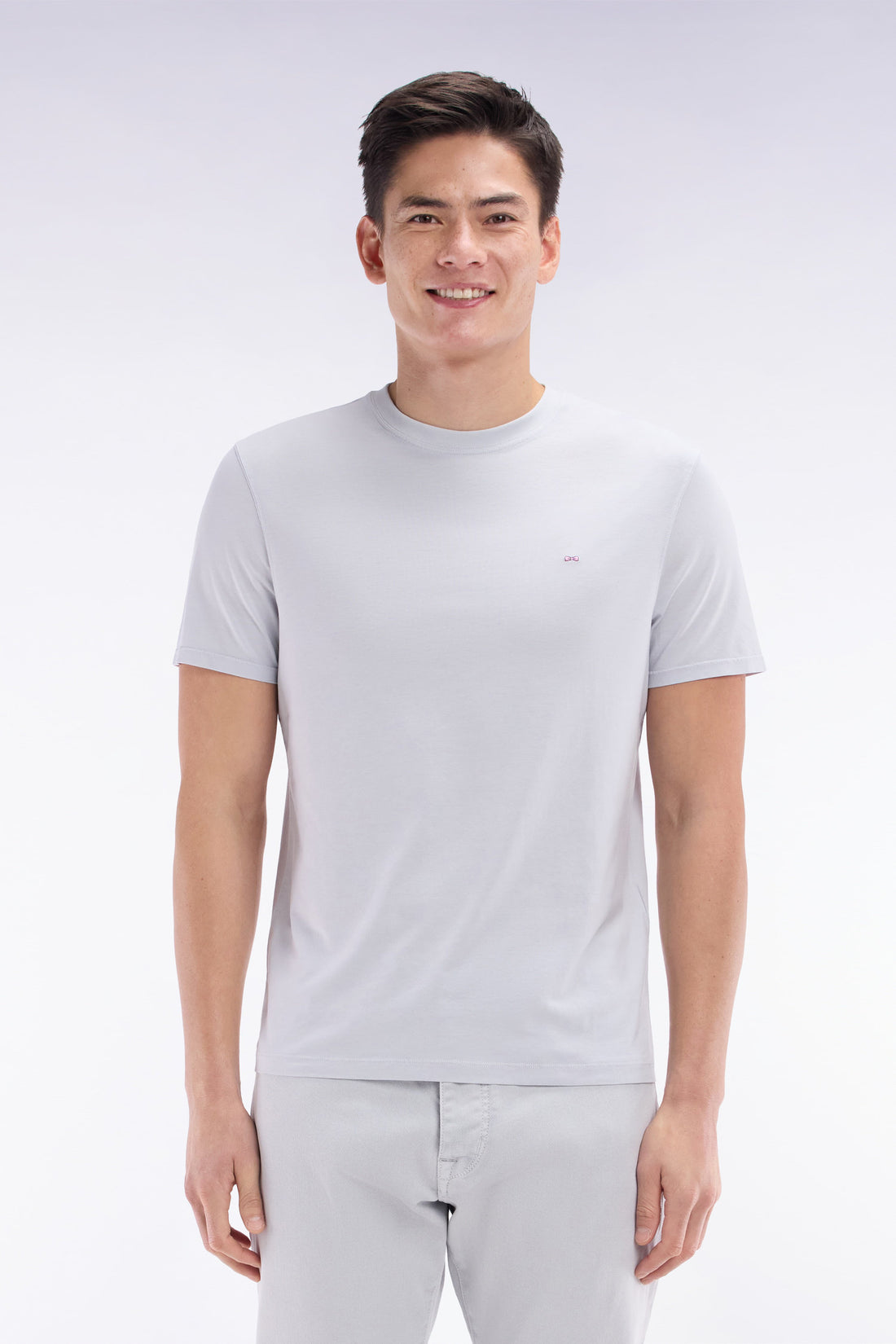 Eden Park_Straight-Fit Khaki Short-Sleeved T-Shirt_E25MAITC0001_GRC12_01