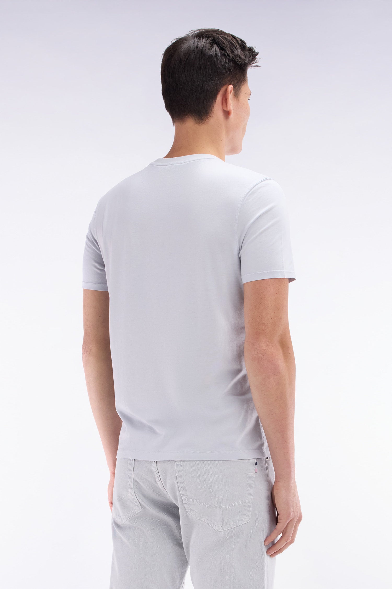 Eden Park_Straight-Fit Khaki Short-Sleeved T-Shirt_E25MAITC0001_GRC12_04