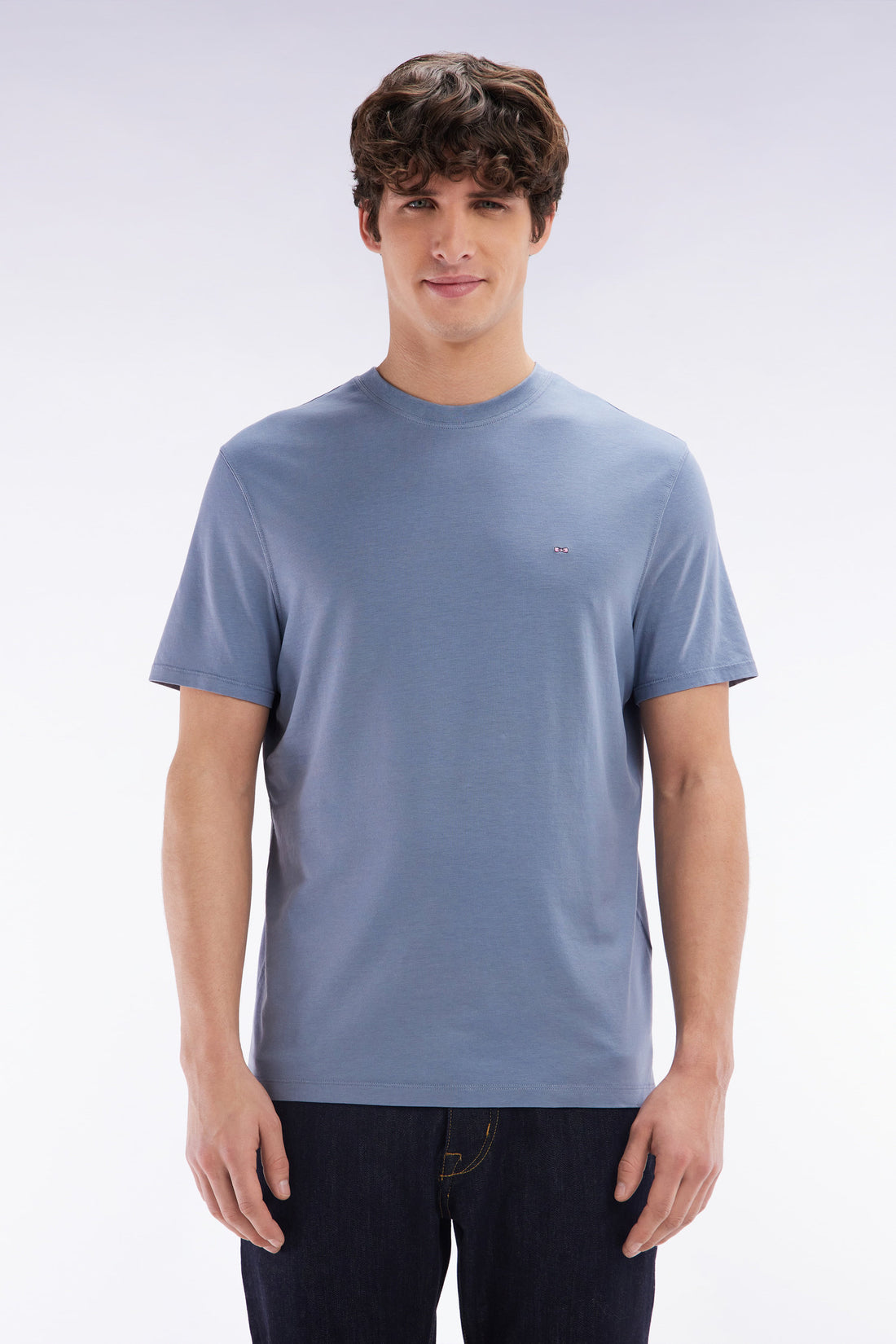 Eden Park_Straight-Fit Grey Short-Sleeved T-Shirt_E25MAITC0001_GRM12_01