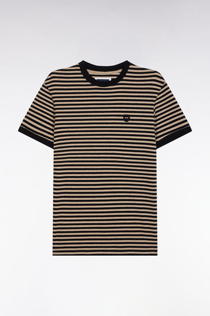 Eden Park_Slim-Fit Beige Striped Stretch Cotton T-Shirt_E25MAITC0021_BEC13_02