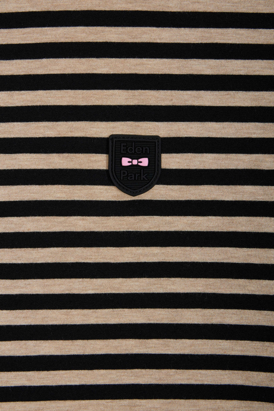 Eden Park_Slim-Fit Beige Striped Stretch Cotton T-Shirt_E25MAITC0021_BEC13_05