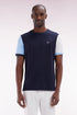 Eden Park_Straight-Fit Colorblock T-Shirt in Navy Cotton with 10 Embroidery_E25MAITC0034_BLF_01