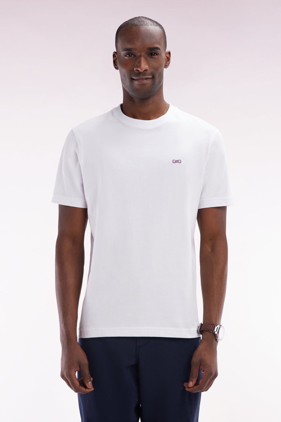Eden Park_Straight-Fit Screen-Printed White Cotton T-Shirt_E25MAITC0038_BC_01