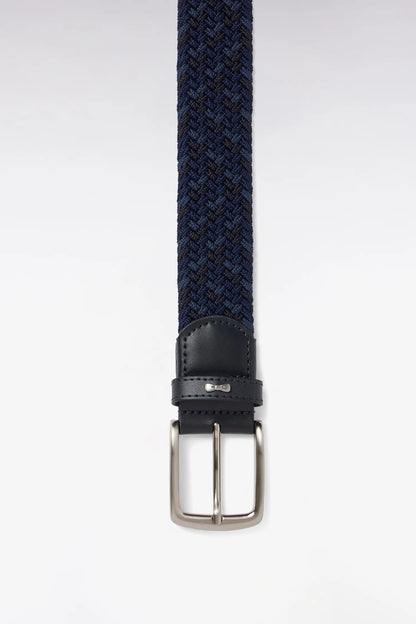 Eden Park 0 Men Navy Blue Tricolour Elasticated Textile Belt SKU: E26ACTCE0002_BLF Image 02