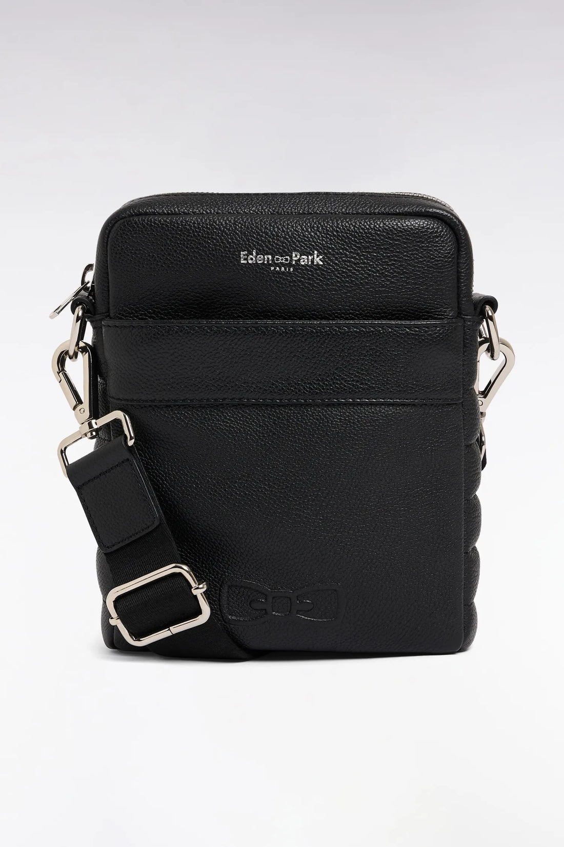 Eden Park Black Men Black Grained Cowhide Leather Bag SKU: E26BAGBE0001_NO Image 01