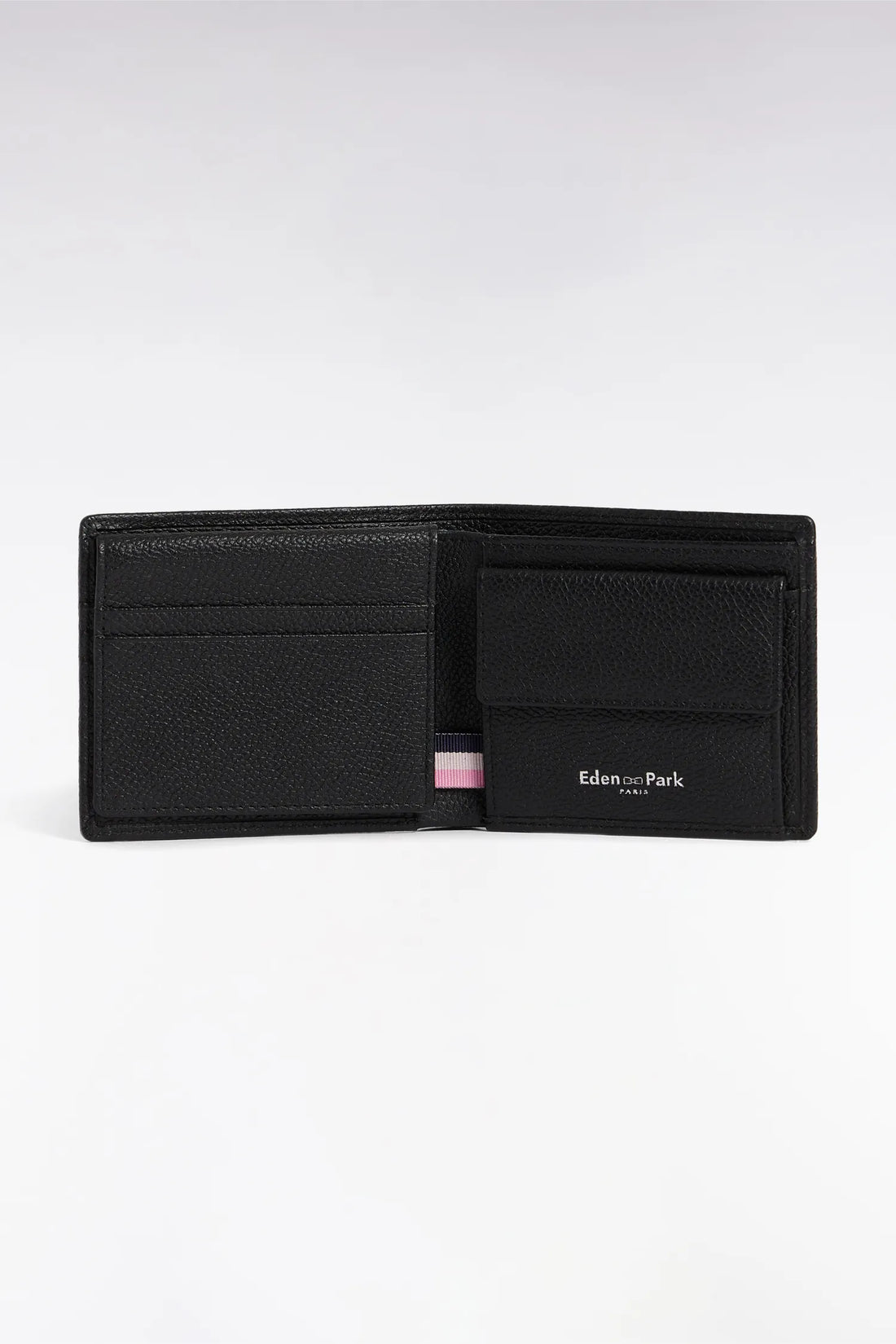 Eden Park Black Men Italian-Style Wallet in Black Grained Leather SKU: E26BAGPF0004_NO Image 01