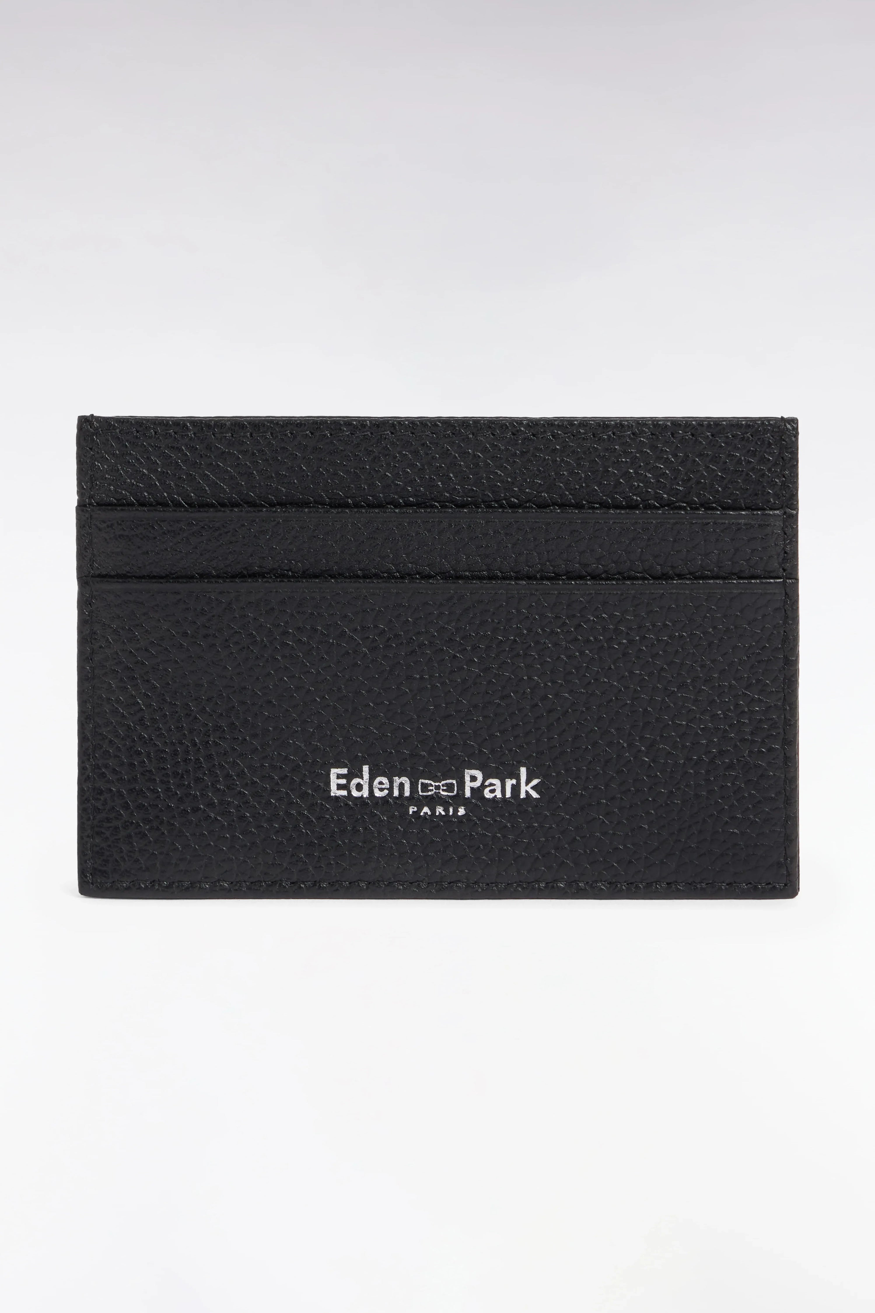 Eden Park Black Men Embossed Black Leather Card Holder SKU: E26BAGPV0004_NO Image 01