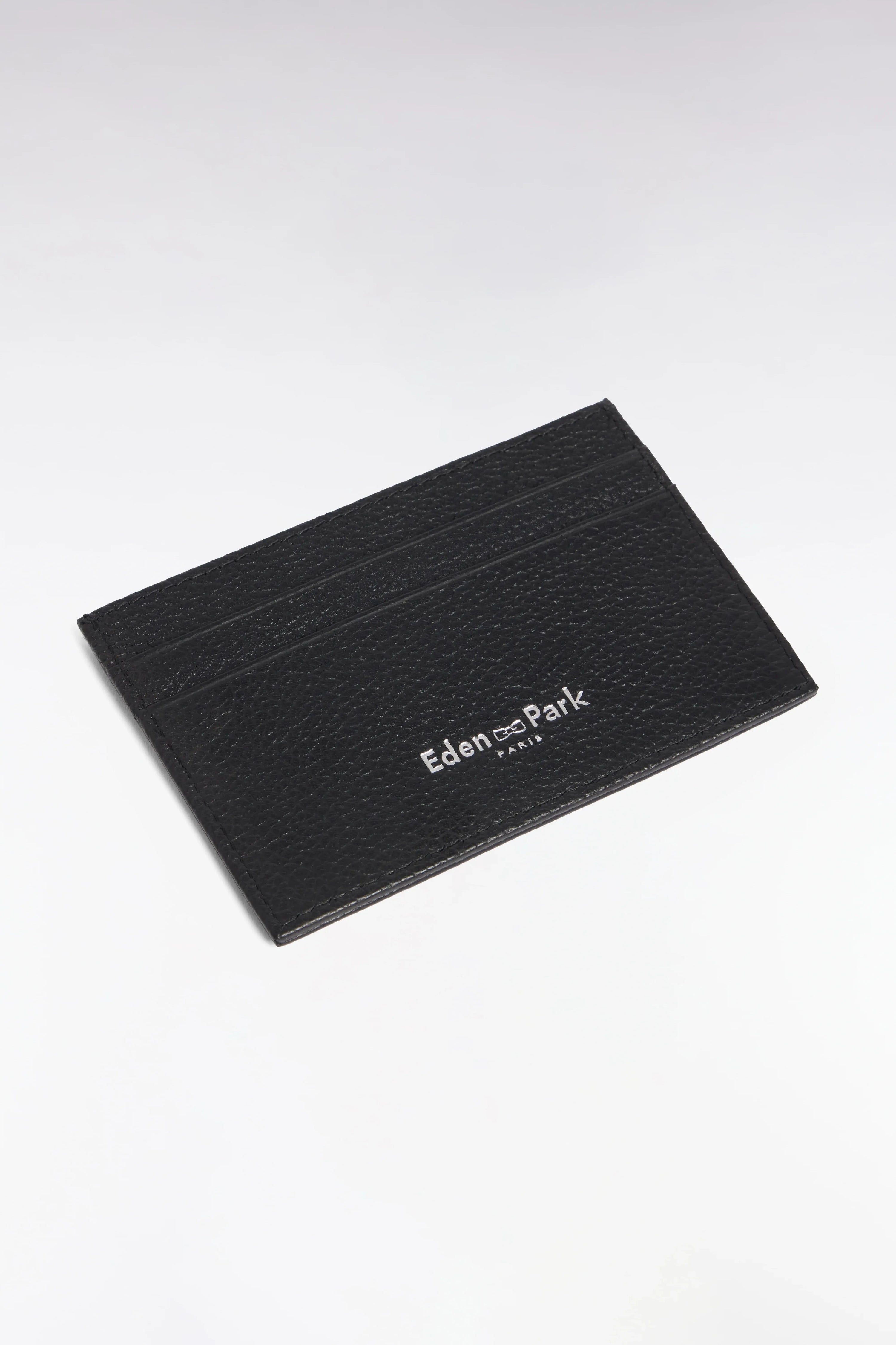 Eden Park Black Men Embossed Black Leather Card Holder SKU: E26BAGPV0004_NO Image 03