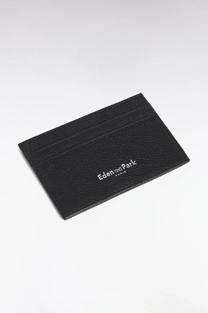 Eden Park Black Men Embossed Black Leather Card Holder SKU: E26BAGPV0004_NO Image 03