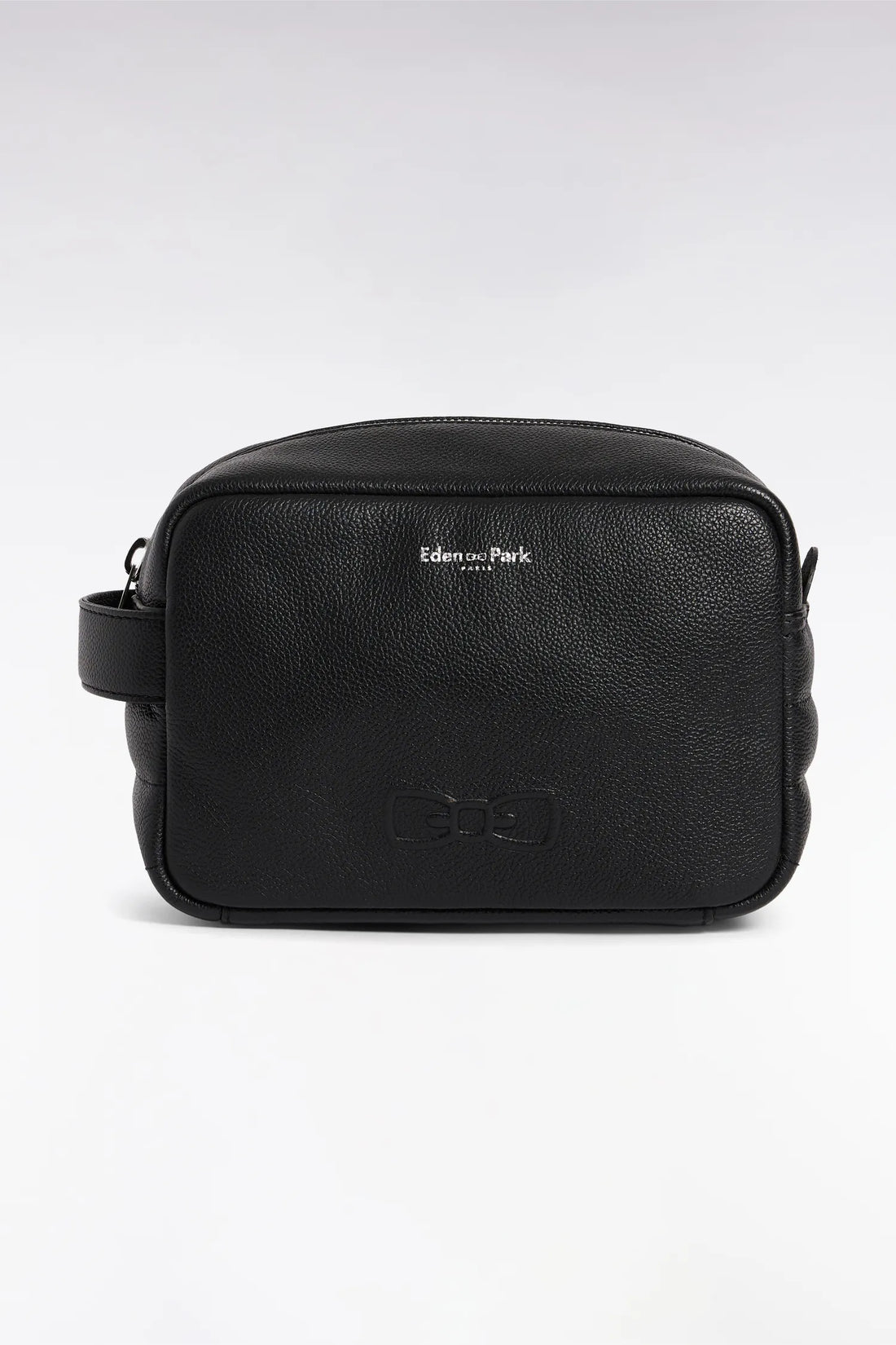 Eden Park Black Men Black Grained Leather Toiletry Bag SKU: E26BAGTT0001_NO Image 01